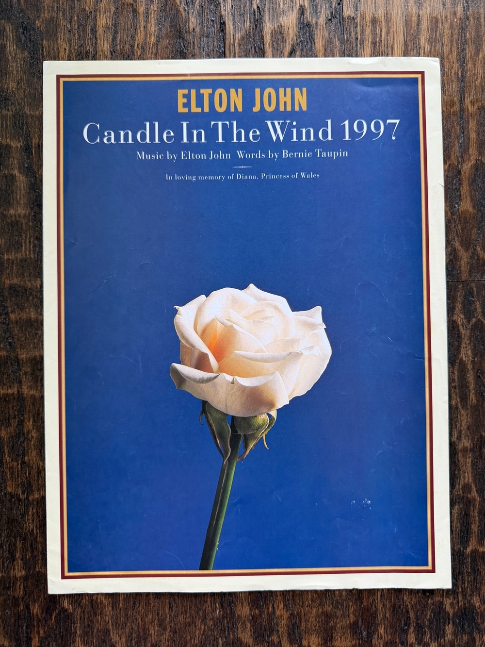 Elton John Candle in the Wind 1997 Sheet Music Princess Diana Piano Guitar Vocal